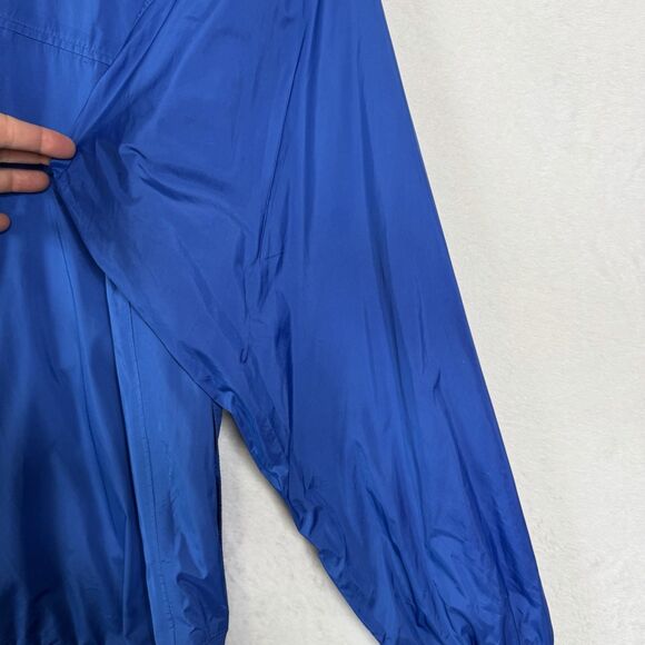 Cabela's Mens M Blue Full Zip Hooded Packable Windbreaker Jacket *Stained* - Picture 16 of 16